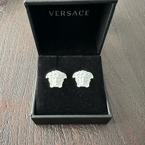 Versace White Medusa Earrings
